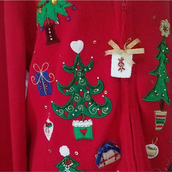 Rare vintage 1980s ugly Christmas sweater cardigan - Picture 4 of 8